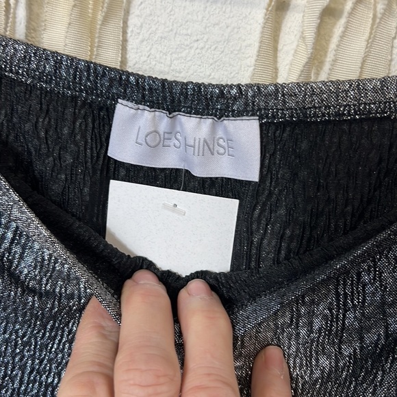 Loes Hines NWT Metallic Midi Length Skirt - Picture 2 of 8